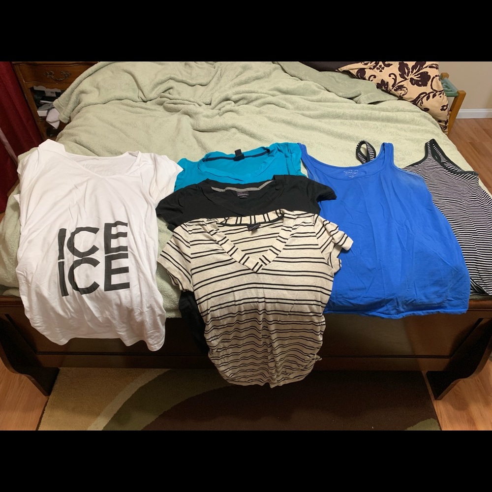 Lot of maternity shirts and tanks